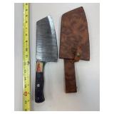 DAMASCUS STEEL CLEAVER W SHEATH DAMASCUS STEEL CLEAVER W SHEATH