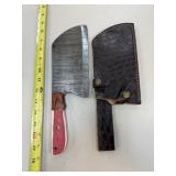 DAMASCUS STEEL CLEAVER W SHEATH DAMASCUS STEEL CLEAVER W SHEATH