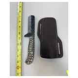 DAMASCUS STEEL FIXED BLADE KNIFE W SHEATH DAMASCUS STEEL FIXED BLADE KNIFE W SHEATH