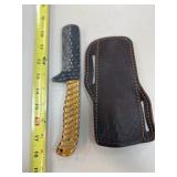 DAMASCUS STEEL FIXED BLADE KNIFE W SHEATH DAMASCUS STEEL FIXED BLADE KNIFE W SHEATH