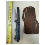 DAMASCUS STEEL FIXED BLADE KNIFE W SHEATH DAMASCUS STEEL FIXED BLADE KNIFE W SHEATH