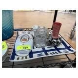 LOT OF MISC DECOR BOTTLES GLASSWARE LOT OF MISC DECOR BOTTLES GLASSWARE