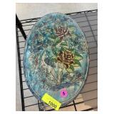 LARGE VINTAGE OVAL GLAZED TILE LARGE VINTAGE OVAL GLAZED TILE