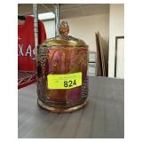 VTG CARNIVAL GLASS CANISTER VTG CARNIVAL GLASS CANISTER