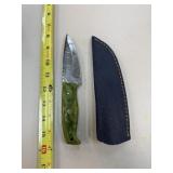 DAMASCUS STEEL FIXED BLADE KNIFE W SHEATH DAMASCUS STEEL FIXED BLADE KNIFE W SHEATH