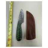 DAMASCUS STEEL FIXED BLADE KNIFE W SHEATH DAMASCUS STEEL FIXED BLADE KNIFE W SHEATH