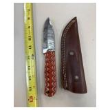 DAMASCUS STEEL FIXED BLADE KNIFE W SHEATH DAMASCUS STEEL FIXED BLADE KNIFE W SHEATH