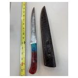 DAMASCUS STEEL FIXED BLADE KNIFE W SHEATH DAMASCUS STEEL FIXED BLADE KNIFE W SHEATH