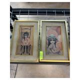 2PC VINTAGE BIG EYES MARGARET KEANE 2PC VINTAGE BIG EYES MARGARET KEANE