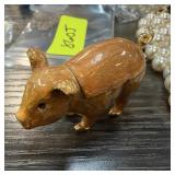 ENAMELED MONET PIG TRINKET BOX ENAMELED MONET PIG TRINKET BOX