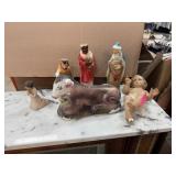 LOT OF CHALK WARE NATIVITY ITEMS