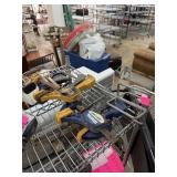 LOT OF CLAMPS / PAINT MIXER ATTACHMENT
