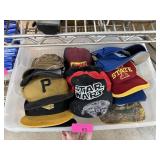 LARGE BIN OF MIXED BALL CAPS HATS