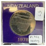 1978 STERLING SILVER ONE DOLLAR NEW ZEALAND
