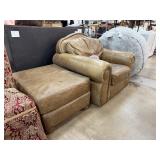 LEATHER CHAIR & OTTOMAN