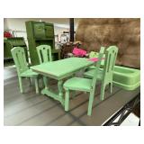 LOT OF VINTAGE LIGHT GREEN DOLL FURNITURE