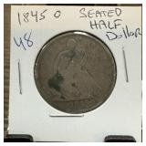 1845-O SEATED LIBERTY SILVER HALF DOLLAR