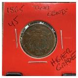 1865 2 CENTS TWO CENTS HIGHER GRADE