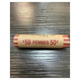 QTY 1 ROLL 50 WHEAT PENNIES CENTS