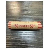 QTY 1 ROLL 50 WHEAT PENNIES CENTS