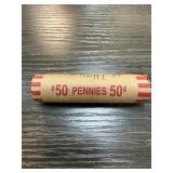 QTY 1 ROLL 50 WHEAT PENNIES CENTS