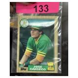1987 TOPPS JOSE CANSECO ROOKIE BASEBALL CARD