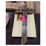 LARGE WOOD CROSS & BIBLE