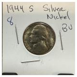 1944-S JEFFERSON SILVER WAR NICKEL HIGH GRADE