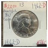 1962-D FRANKLIN SILVER HALF DOLLAR