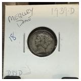 1939-D MERCURY SILVER DIME