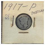 1917 MERCURY SILVER DIME