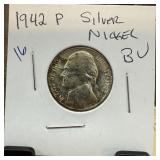 1942-P JEFFERSON SILVER WAR NICKEL BU