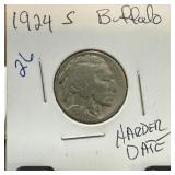1924-S BUFFALO NICKEL HARDER DATE