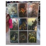 LARGE LOT OF METALLIC FANTASY ART CARDS