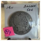 1911 BARBER SILVER HALF DOLLAR 1911 BARBER SILVER HALF DOLLAR