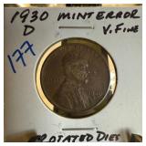 1930-D WHEAT PENNY CENT ROTATED DIES 1930-D WHEAT PENNY CENT ROTATED DIES