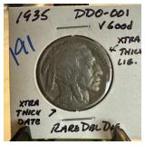 1925 BUFFALO NICKEL DDO-001 DOUBLE DIE 1925 BUFFALO NICKEL DDO-001 DOUBLE DIE