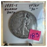 1935-S WALKING LIBERTY SILVER HALF DOLLAR SC DATE 1935-S WALKING LIBERTY SILVER HALF DOLLAR SC DATE