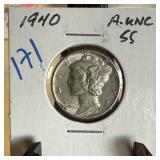 1940 MERCURY SILVER DIME BETTER 1940 MERCURY SILVER DIME BETTER