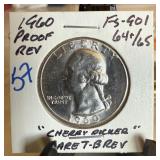 1960 WASHINGTON SILVER QUARTER PROOF 1960 WASHINGTON SILVER QUARTER PROOF