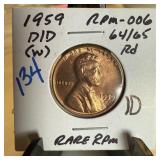 1959-D/D MEMORIAL PENNY CENT RPM-006 BETTER 1959-D/D MEMORIAL PENNY CENT RPM-006 BETTER