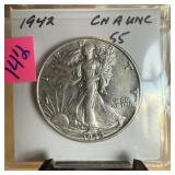 1942 WALKING LIBERTY SILVER HALF DOLLAR BETTER 1942 WALKING LIBERTY SILVER HALF DOLLAR BETTER