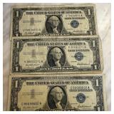 3PC $1 SILVER CERTIFICATES 3PC $1 SILVER CERTIFICATES