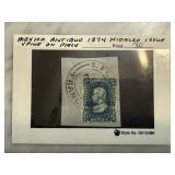 MEXICO ANTIQUE 1874 HIDALGO ISSUE STAMP MEXICO ANTIQUE 1874 HIDALGO ISSUE STAMP