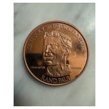 1 OZ COPPER BULLION PROOF ROUND RAND PAUL 1 OZ COPPER BULLION PROOF ROUND RAND PAUL