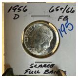 1956-D ROOSEVELT SILVER DIME FULL BANDS 1956-D ROOSEVELT SILVER DIME FULL BANDS