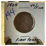 1909 WHEAT PENNY CENT FIRST YEAR 1909 WHEAT PENNY CENT FIRST YEAR