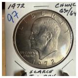 1972 SCARCE T-1 REV UNC IKE DOLLAR 1972 SCARCE T-1 REV UNC IKE DOLLAR