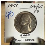 1955 JEFFERSON NICKEL RARE FULL STEPS 1955 JEFFERSON NICKEL RARE FULL STEPS
