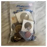 LARGE BAG OF FOREIGN COINS * MIXED TOKENS LARGE BAG OF FOREIGN COINS * MIXED TOKENS